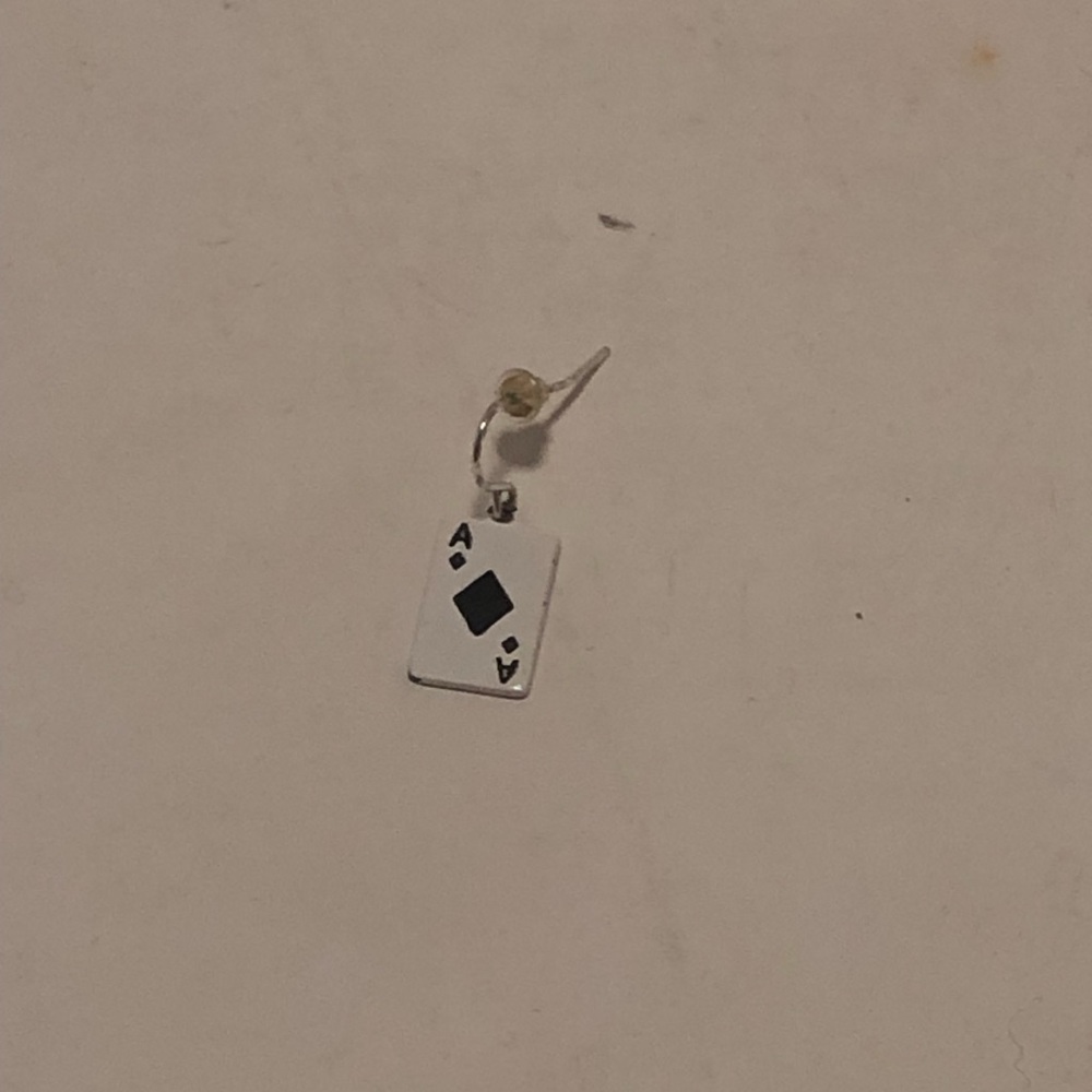Ace of Diamonds Charm Earring (Singular, Replacement)